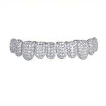 THATBOY 2pcs Unisex Hip Hop Style Iced Out Tooth Grillz Punk Dental Jewelry - Multicolor - View 17