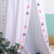 AUSALLA 1件装多功能婴儿床罩，遮光、防尘、防蚊、亲肤、透气，保护宝宝睡眠，无星星图案 - 白色 - 查看 4