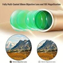 10x40 单筒望远镜 - 坚固耐用的金属结构，手动调焦旋钮，小巧轻便的设计，适用于天文观测、观鸟、狩猎和监视 - 是送给成人和青少年的理想户外望远镜礼物，成人双筒望远镜，狩猎装备，便携式光学器材，坚固耐用的光学器材 - 彩色 - 查看 4