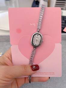 女士手链手表，粉色水晶石英表，适合日常佩戴、开学季、情人节礼物 - 均碼 - 查看 2