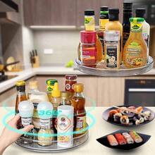 2Pcs Lazy Susan Spice Rack Organizer 23CM+27CM 360° Rotating Turntable Spice Rack - Transparent - View 1