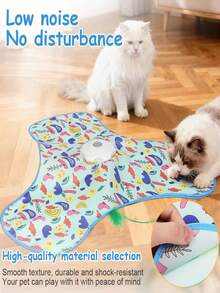 Interactive Electric Cat Teaser Toy Hide And Seek Automatic Rotating Funny Cat Toy USB Charging Electric Hideaway Game Pet Toy - Mint Green - View 5