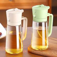 2-In-1 Oil Sprayer & Pourer - Non-Stick Glass Auto-Open/Brush For Fat Loss - Multicolor - View 2