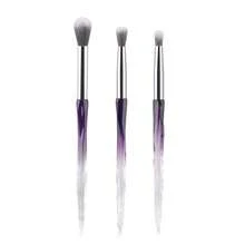 3pcs Eye Shadow Brush Makeup Brush Transparent Crystal Diamond Plastic Handle Eye Brush Smudge Brush Set Nose Shadow Brush Concealer Brush Portable Soft Hair Professional Makeup Tools. - Multicolor - View 10