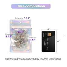 100Pcs Holographic Packaging Bags 3.1x4.7 Inch Resealable Foil Pouch Mylar Sample Bag Great For Small Business And Party Favor Food Storage... - 100 chiếc - 3.1x4.7 inch - Xem 3