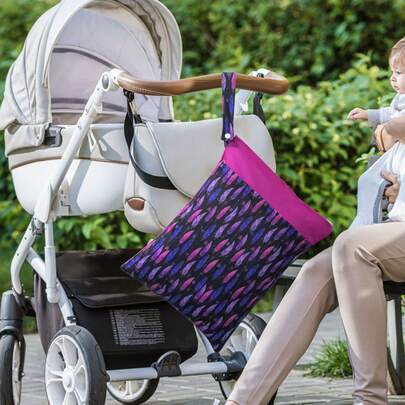 Waterproof Baby Diaper Organizer (1-Pack) - Reusable Storage Pouch For Cloth Diapers & Wipes