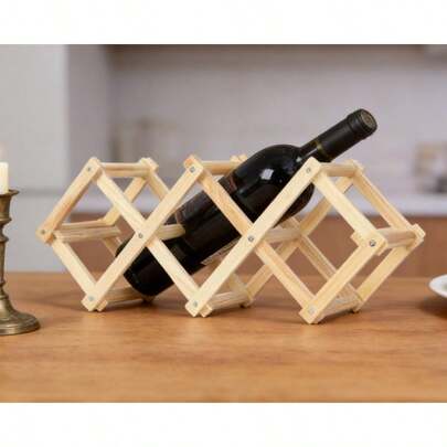 [Niezbędny organizer] Składany stojak na wino z drewna sosnowego (dwa rozmiary: 31,5 x 12 x 16 cm / 45 x 12 x 16 cm), solidna, składana konstrukcja w kształcie litery X, oszczędzające miejsce przechowywanie butelek w domowych barach, na blatach kuchennych i imprezach, odpowiedni dla okazjonalnych piwoszy i koneserów wina