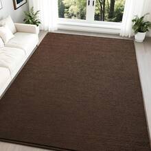 Nuttumico - Alfombras de área de 4 x 6 pies para recámara, sala de estar, alfombra moderna de color café oscuro, alfombra gruesa de espuma viscoelástica, alfombras minimalistas para niños y niñas - Marrón - Ver 3
