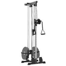 Máquina de polea de pared | Pulldown LAT con sistema de poleas ajustables de 20 posiciones | Polea alta y baja para entrenamientos de remo y tríceps en casa - Negro - Ver 7