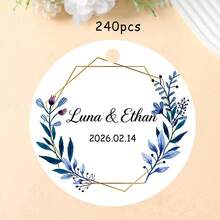 定制婚礼回礼盒标签、定制订婚贺卡装饰吊牌（适用于婚礼糖果袋）、定制礼品卡、定制酒瓶标签、礼品留言卡、贺卡、明信片、礼品标签，适用于派对、节日、圣诞节、婚礼季、聚会、餐厅 - 婚禮吊牌 - 查看 11