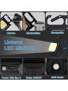 Rechargeable LED Flashlight Keychain Lamp - 5 adet - Görünüm 2