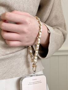 1pc Elegant Phone Case Chain, Handmade Bracelet, Bag/Key Chain, Wristlet - Multicolor - View 2