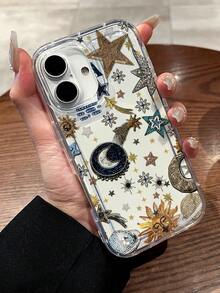 Jewelry Like Star Sun Print Clear Case Compatible With IPhone 13/11/17/17pro/16/14/15/15pro/15 Plus/15 Promax/7plus/8plus/X/Xs Max/Xr/11pro/12pro/13pro/14pro/12mini/13mini/11promax/12promax/13promax/14promax/14plus/17pro Max/17Air/6/6s Plus/7/8/16Pro/16plus/16promax/Se2/17promax&Compatible With Samsung Galaxy/A54/A14/A12/A13/A15/A32/A33/A24/A52S/S20/S21/S22/S23/S24/S23Plus/S24ultra/S25/A15/A33/A23 - Multicolor - View 2