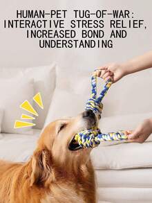 Tug-Of-War Interactive Toys, Durable And Teeth-Cleaning Chew Rope, Pet-Specific Chew Rope For Teeth Grinding, Pet Teeth-Cleaning Toys, Energy-Consuming Rope Toys, Anti-Destruction Toys, Dog Rope Toys, Durable Dog Toys, Dog Teeth-Cleaning Rope Knots - Multicolor - View 3