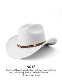 Unisex Felt Fedora Hat Decorated With A Star And Belt Buckle, Suitable For Parties, Western-Themed Events, Gatherings, Role-Playing, Graduation Ceremonies, Costume Balls, Festivals, Birthday Celebrations, Music Festivals, Hiking Trips, As Well As Daily Photo Shoots. - Style 1 - View 21