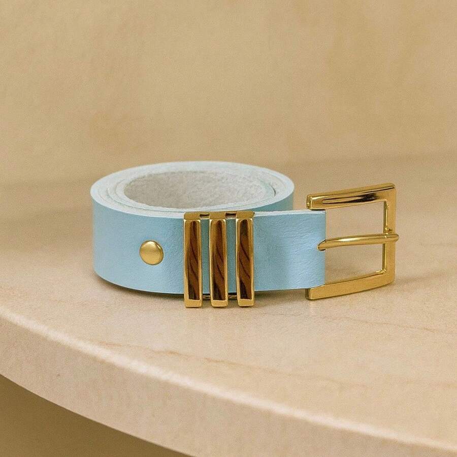 Casual PU Leather Buckle - Baby Blue - View 1