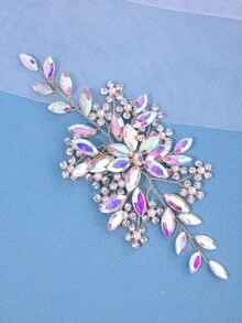 1件装女士优雅水晶编织手工发箍，新娘婚礼派对配饰礼物，夏季沙滩风。 - 彩色 - 查看 3