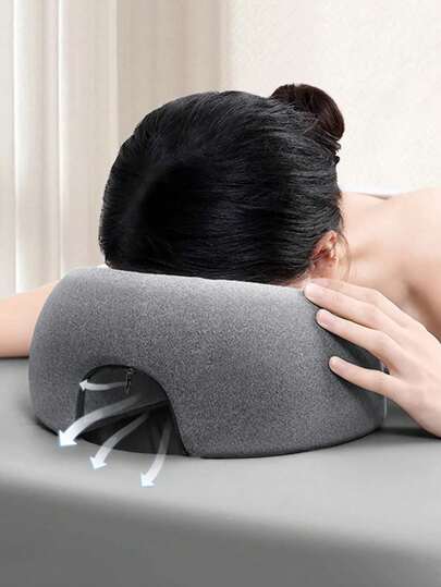 Ergonomic Memory Foam Massage Pillow, Desk Nap Pillow, Comfortable Face Down Pillow, Suitable For Beauty Salons, Home, Napping, Holidays (Removable Pillow Cover)