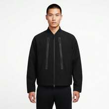 Nike 男士 AS M NK TECH SHORI 针织棒球领夹克 IO0678-010 - 黑色 - 查看 1