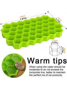 Silicone Ice Cube Tray, Honeycomb Mesh Mold, With Lid, Suitable For Making Homemade Ice Cubes And Reusable. 37 Holes. - Multicolor - View 3