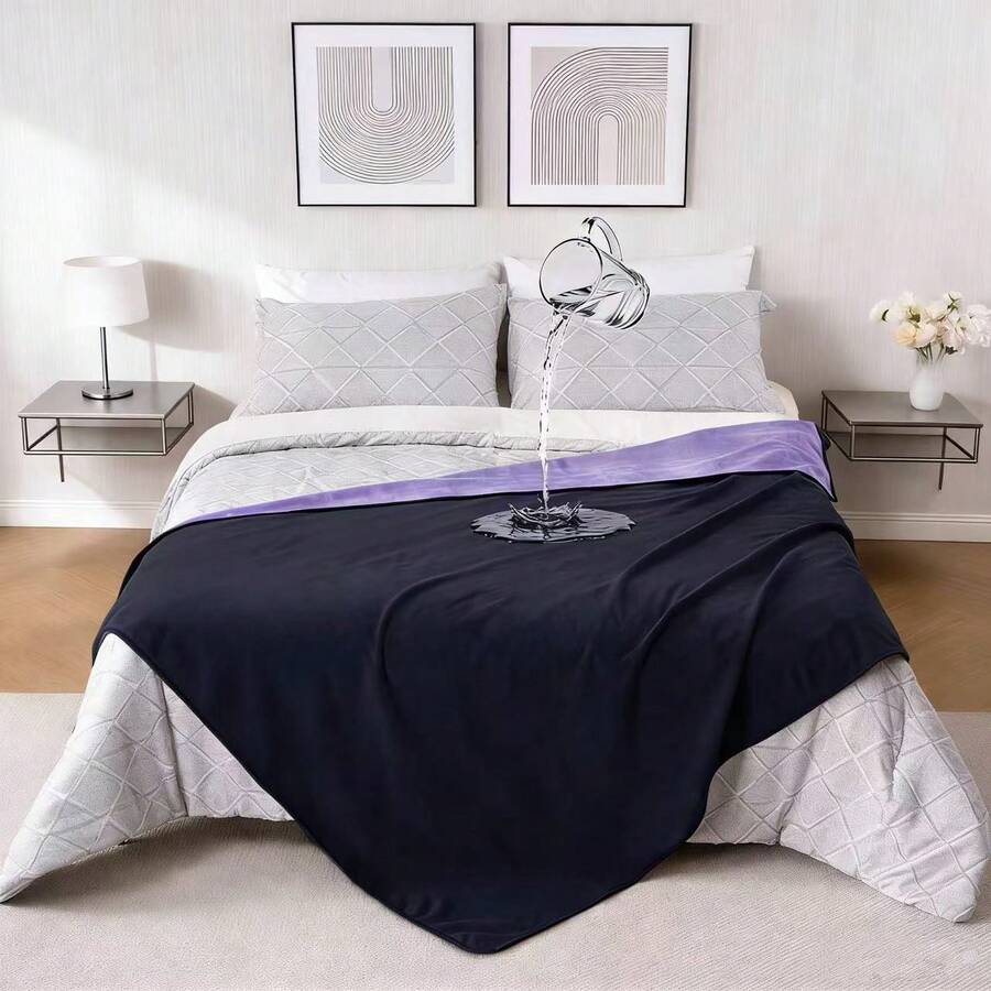 Waterproof Blanket, Double-Sided Washable & Reusable Pet Fleece Throw, Leak-Proof & Stain-Resistant, Suitable For Travel, Camping, Furniture Protection - 203cm*153cm - View 1