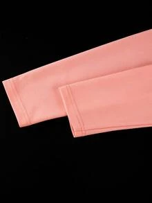 大码女士粉色长款鸡尾酒礼服，V领饰有串珠，长袖，荷叶边下摆，适合正式场合。 - 粉色 - 查看 7