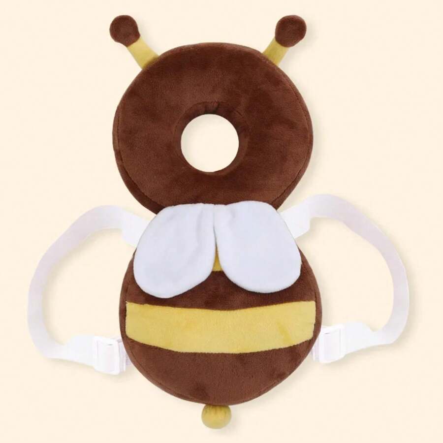 Reposacabezas para caminar para bebé, almohada anticaída para aprender a caminar, almohadilla de protección para la cabeza transpirable, protección para la cabeza de abeja, gorro anticaída - M BrownSin riel - Ver 1