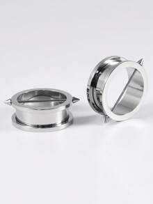 一对不锈钢可拆卸尖头耳洞耳塞螺丝金银色尖头扩耳器耳洞穿刺饰品 8MM-25MM - 如圖 - 查看 22