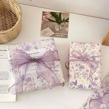 10 hojas de papel de seda para envolver con tema morado, papel de regalo, papel de regalo violeta con diseños florales suaves, papel kraft de alta calidad para regalos y arreglos florales - Multicolor - Ver 3