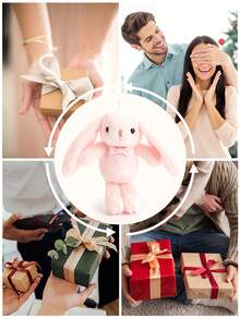 1pc Cute Cartoon Rabbit Ear Bow Plush Keychain, Bag Charm Accessory, Women's Keyring, Bag Pendant, Key Chain, Car Key Chain, Back To School Gift, Couple Gift, Wedding Party, Bride Gift, Single Party, Birthday, Holiday, Anniversary, Graduation, Christmas Gift - Multicolor - View 6