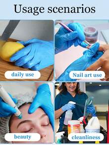 100pcs Disposable Mixed Nitrile & PVC Gloves, Rubber Synthetic Material, Household Cleaning Protection - Multicolor - View 5