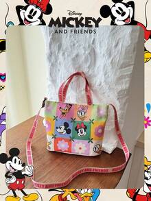 Disney 1 Pc Officially Licensed Lilo & Stitch Printed Lunch Bag, Women's Cute Cartoon Handheld Bag For Daily Use, Casual Canvas Shoulder Bag,Adjustable Shoulder Strap Crossbody Bag, For Men/Women/Teens/Students, For Shopping/Daily Use /Fashion Accessories Lunch Box Cooler Bag Waterproof Large Capacity Picnic Outdoor Picnic Bag Lunch Bag For Women School Supplies Camping Essentials - Multicolor - View 7