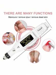 LIMEGIRL 16件套美甲套装，包括UV灯、卸甲磨甲机、除尘刷、指甲锉、抛光棒、磨甲块，是送给女孩的最佳礼物，适合沙龙和居家DIY美甲。 - 彩色 - 查看 2