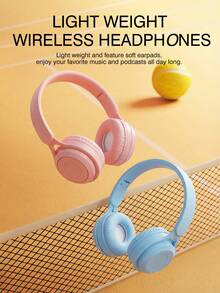 TOKQI Wireless Bluetooth Headphones, Foldable Lightweight Wireless Bluetooth Hi-Fi Stereo Adjustable Headphones With Surround Sound, Cute & Fashionable Over-Ear Headphones With Micro SD Card Slot, Suitable For Gaming, Music Listening, Live Streaming, Mobile/Computer/Work/Travel/Home/Office - Multicolor - View 3