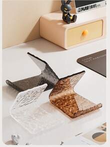 Acrylic Glacier Pattern Phone Stand, Transparent Wavy Texture Desktop Phone Holder, Suitable For Android Phones And Tablets, Hands-Free Stand, Luxury Ins-Style Phone Desk Stand, Office IPad Tablet Stand, Reading Stand - Multicolor - View 6