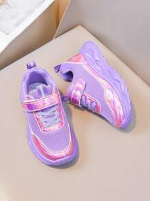 Giày thể thao lưới thoáng khí cho trẻ em, đế dày, thích hợp cho bé trai và bé gái, mùa xuân/thu. - Màu tím - Xem 8