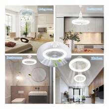 Ventiador de Techo Lampara Moderna con Iluminación de 3 modos - Blanco - Ver 2