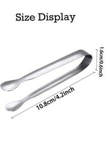 4.2英寸迷你不锈钢食品夹，银色冰夹，适用于开胃菜、茶会、咖啡吧、糖果、甜点 - 迷你金色冰夾 - 查看 4