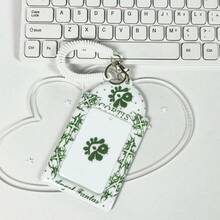 1个创意明星卡套，Kpop照片卡套，天使翅膀、十字架、波点图案组合，PU材质，适用于3-3.5英寸迷你照片卡，支持偶像演唱会、动漫游戏周边小卡片收纳展示