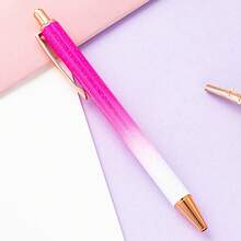 Customized Text/Logo Push-Button Pen With Glitter Metallic Finish, Customized Metal Advertising Push-Button Ballpoint Pen, Creative Glitter Metallic Advertising Gift Ballpoint Pen, Back To School Gift, Gift For Teacher/Friends - 14.7*1cm - View 39