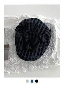 1顶复古美式报童帽，饰有星星和豹纹贴花，时尚百搭贝雷帽，适合春夏、海滩、度假等场合。 - 多-色 - 查看 12