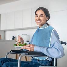 Extra Large & Wide Size, Waterproof & Stain-Resistant, Reusable, Suitable For Nursing Homes & Home Care, Solving The Problem Of Elderly & Dementia Patients Soiling Clothes During Meals, A Worry-Free Nursing Care Option. - Red Upgraded Version - View 4