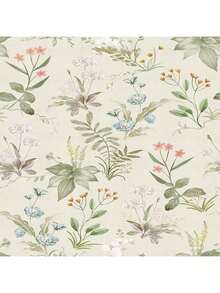 1卷彩色花叶墙纸贴纸，防水易撕，即时粘贴，乙烯基材质，适用于卧室、客厅背景墙、家居装饰、橱柜、桌子、家具翻新，DIY易安装，尺寸：17.7英寸 x 39.3英寸/118.1英寸/196.8英寸 - 薄荷綠 - 查看 6