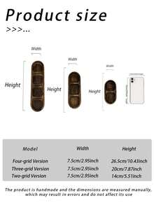 3件套复古木质首饰盒收纳整理盒，装饰托盘，适用于玄关、桌面、床头柜，一年四季各种场合皆宜