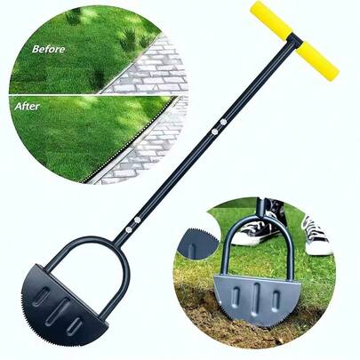 Manual Lawn Trimmer With Handle, Half-Moon Shaped Lawn Trimmer, Serrated Hand Lawn Trimmer, Suitable For Gardens, Lawns, And Farms.