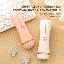 便携式USB充电电动磨脚器 - 足部护理工具，配备3个可替换磨头，打造光滑柔软的双足 - 深层清洁去除老茧 - 白色和粉色设计，家用修脚工具 | 时尚足部护理工具 - 彩色 - 查看 10
