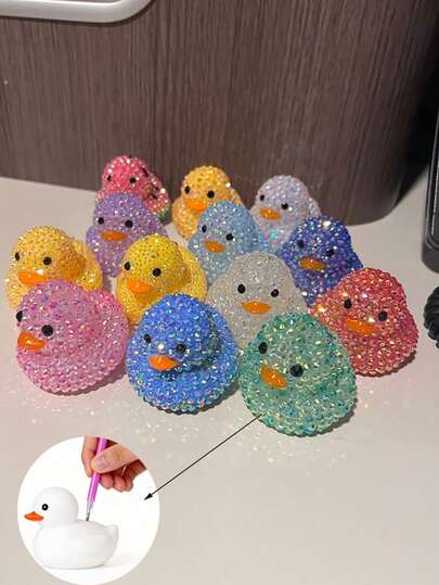 DIY Diamond Painting Duck, Multicolor Interesting Handicrafts, Glue Pen, Handmade Decorations