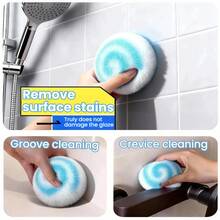 1pc Blue Sponge Ball Desktop Cleaning Ball, Bathroom Sink Scrub Brush, Washbasin Cleaning Ball - Multicolor - View 2
