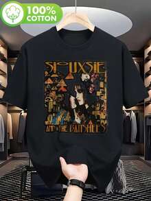 Camiseta de Siouxsie and the Banshees, estilo gótico retro, con ilustraciones del álbum Spellbound y un diseño de la cara de Siouxsie Sioux. Esta camiseta negra de concierto, de estilo casual, encarna el estilo post-punk retro de los 80 y es lavable a máquina. Está diseñada para adultos. - Negro - Ver 2