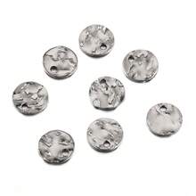 10pcs 8-12mm Gold Stainless Steel Round Embossed Pendants, For DIY Necklace Bracelet Earring Jewelry Making - Pendants - View 7